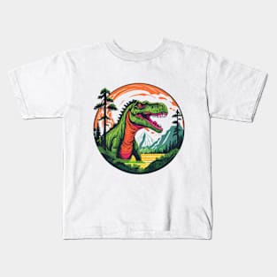 Dinosaur rounded design Kids T-Shirt